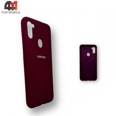 Чехол для Samsung A11/M11 Silicone Case, цвет марсала
