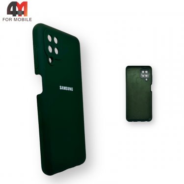 Чехол для Samsung A12/M12  Silicone Case, темно-зеленого цвета