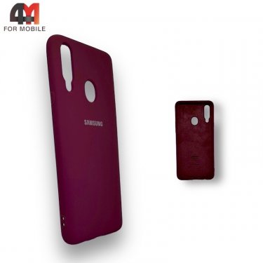 Чехол для Samsung A20s Silicone Case, цвет марсала