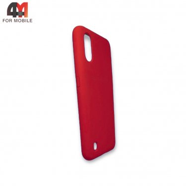 Чехол для Samsung A01/M01 силиконовый, матовый, красного цвета