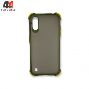 Чехол для Samsung A01/M01 силиконовый с усиленной рамкой, зеленого цвета