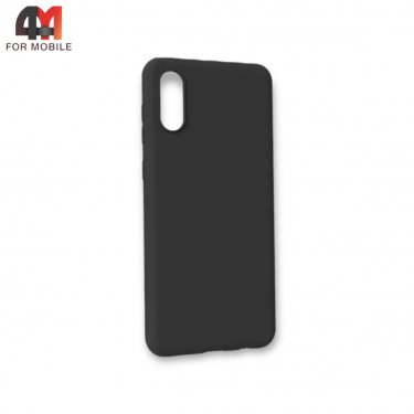 Чехол для Samsung A02/M02 силиконовый, матовый, черного цвета