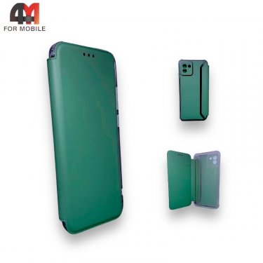 Чехол-книга для Samsung A03 с усиленными углами, зеленого цвета