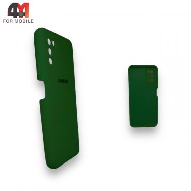 Чехол для Samsung A03s Silicone Case, темно-зеленого цвета