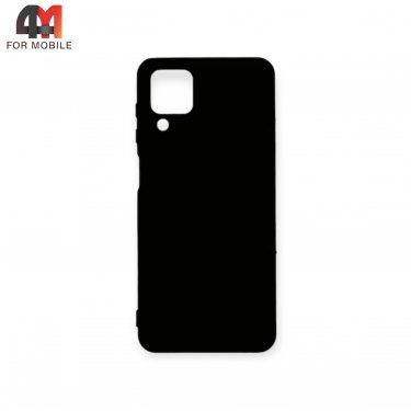 Чехол для Samsung A12/M12 силиконовый, матовый, черного цвета