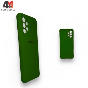 Чехол для Samsung A32 4G Silicone Case, темно-зеленого цвета