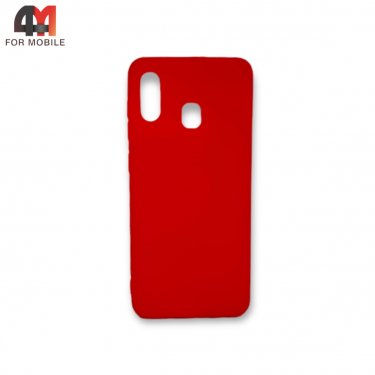 Чехол для Samsung A20/A30 силиконовый, матовый, красного цвета