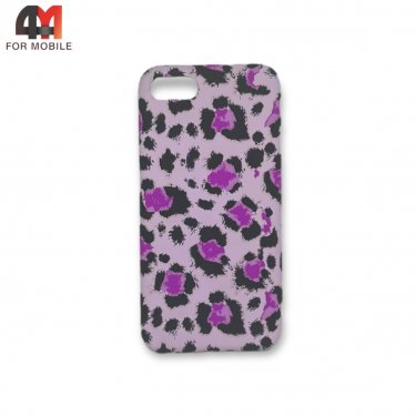 Чехол Iphone 7/8/SE 2020/SE 2022 силиконовый с рисунком, леопардовый, фиолетового цвета