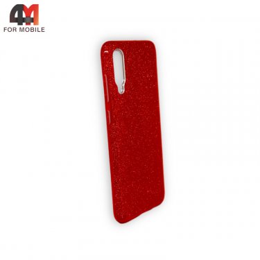 Чехол для Samsung A70/A70s силиконовый с блестками, красного цвета