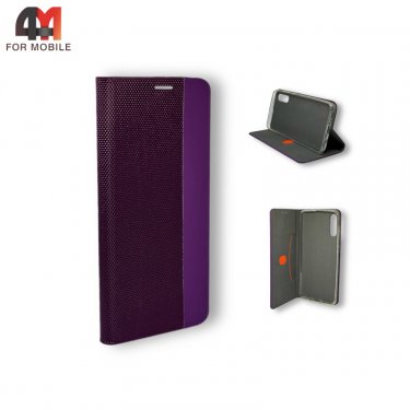Чехол-книга для Samsung A70/A70s тканевый, фиолетового цвета