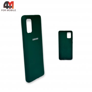 Чехол для Samsung A71 силиконовый, Silicone Case, темно-зеленого цвета
