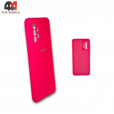Чехол для Samsung A72 силиконовый, Silicone Case, ярко-розового цвета