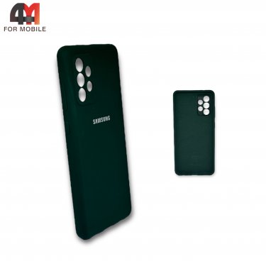 Чехол для Samsung A72 силиконовый, Silicone Case, темно-зеленого цвета