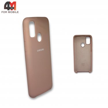 Чехол Samsung M21/M30S силиконовый, Silicone Case, пудрового цвета