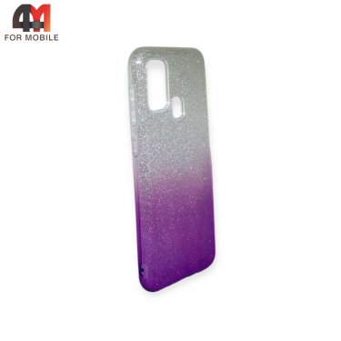 Чехол Samsung M21/M30S силиконовый, блестящий с переходом, фиолетового цвета