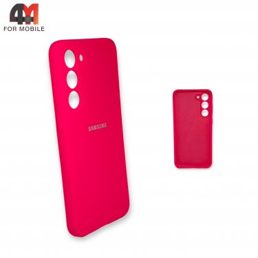 Чехол Samsung S23 Plus силиконовый, Silicone Case, ярко-розового цвета