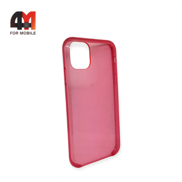 Чехол Iphone 11 пластиковый, Clear Case, розового цвета