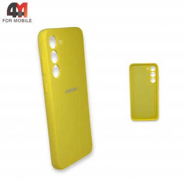 Чехол для Samsung S23 Plus силиконовый, Silicone Case, желтого цвета