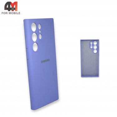 Чехол для Samsung S23 Ultra силиконовый, Silicone Case, лавандового цвета