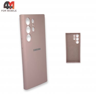 Чехол Samsung S23 Ultra силиконовый, Silicone Case, пудрового цвета