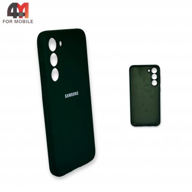 Чехол Samsung S23 Plus силиконовый, Silicone Case, темно-зеленого цвета