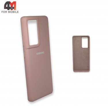 Чехол Samsung S21 Ultra/S30 Ultra силиконовый, Silicone Case, пудрового цвета