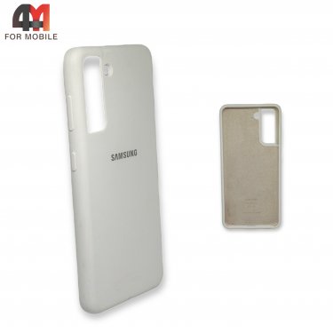 Чехол Samsung S21/S30 силиконовый, Silicone Case, белого цвета