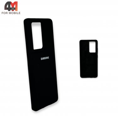 Чехол Samsung S21 Ultra/S30 Ultra силиконовый, Silicone Case, черного цвета