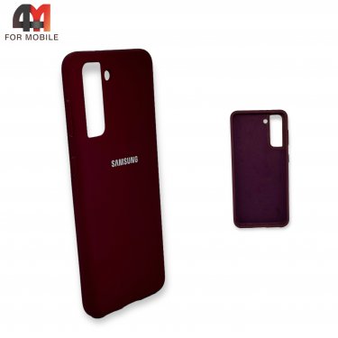 Чехол Samsung S21/S30 силиконовый, Silicone Case, цвет марсала
