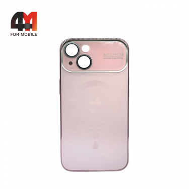 Чехол Iphone 13 пластиковый, AG Glass+MagSafe, розового цвета