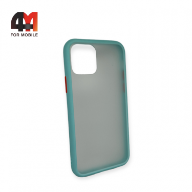 Чехол Iphone 11 Pro пластиковый с усиленной рамкой, ментолового цвета