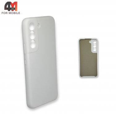 Чехол для Samsung S22 Plus силиконовый, Silicone Case, белого цвета