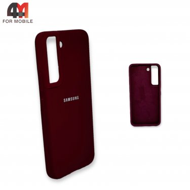 Чехол для Samsung S22 силиконовый, Silicone Case, цвет марсала