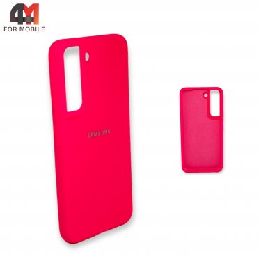 Чехол для Samsung S22 силиконовый, Silicone Case, ярко-розового цвета