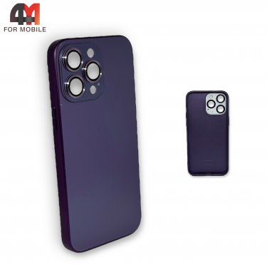 Чехол Iphone 12 Pro пластиковый, стеклянный, фиолетового цвета
