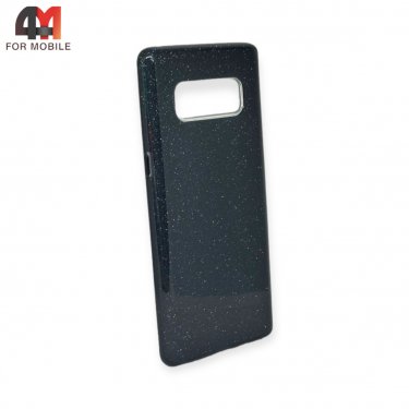 Чехол для Samsung Note 8/N950 силиконовый с блестками, черного цвета