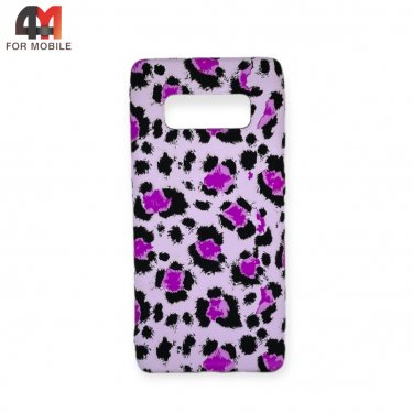 Чехол для Samsung Note 8/N950 силиконовый с рисунком, леопардовый, фиолетового цвета