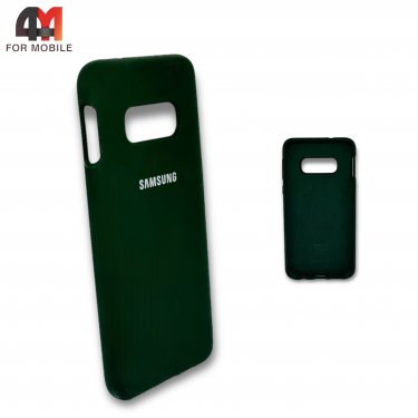 Чехол для Samsung S10e/S10 Lite силиконовый, Silicone Case, темно-зеленого цвета