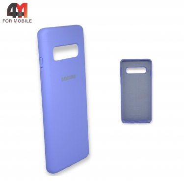 Чехол для Samsung S10 силиконовый, Silicone Case, лавандового цвета