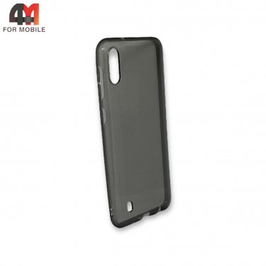 Чехол для Samsung A10/М10 силиконовый, глянцевый, прозрачный серого цвета