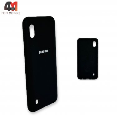 Чехол для Samsung A10/A10S/М10 силиконовый, Silicone Case, черного цвета