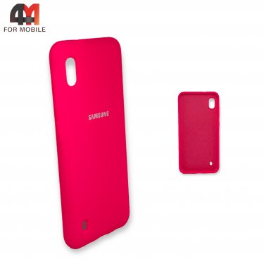 Чехол для Samsung A10/М10 силиконовый, Silicone Case, ярко-розового цвета