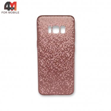 Чехол для Samsung S8 пластиковый, мозаика, розового цвета