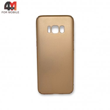 Чехол для Samsung S8 пластиковый, матовый, золотого цвета