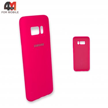 Чехол Samsung S8 Plus силиконовый, Silicone Case, ярко-розового цвета