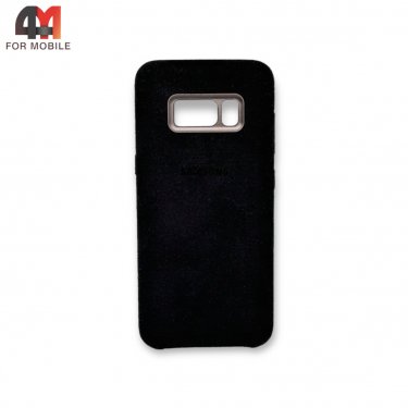 Чехол Samsung S8 Plus пластиковый, Alcantara, черного цвета