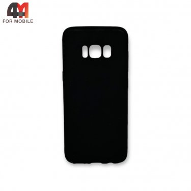 Чехол Samsung S8 Plus силиконовый, матовый, черного цвета