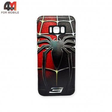 Чехол Samsung S8 Plus силиконовый, противоударный, паук, красного цвета