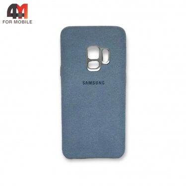 Чехол для Samsung S9 пластиковый, Alcantara, серого цвета