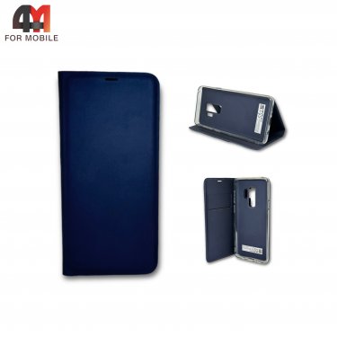Чехол-книга для Samsung S9 Plus clear view cover, синего цвета